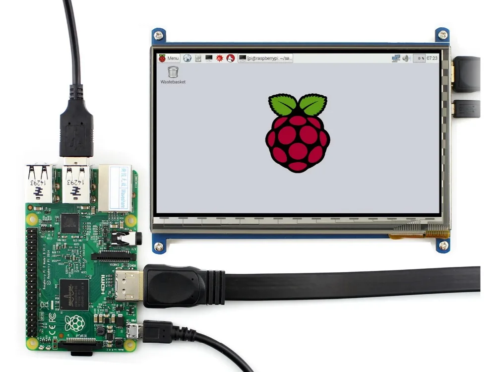 Raspberry Pi 3 Модель B посылка F с 7-дюймовый HDMI 1024*600 ips ЖК-дисплей биколор случае 16 ГБ SD