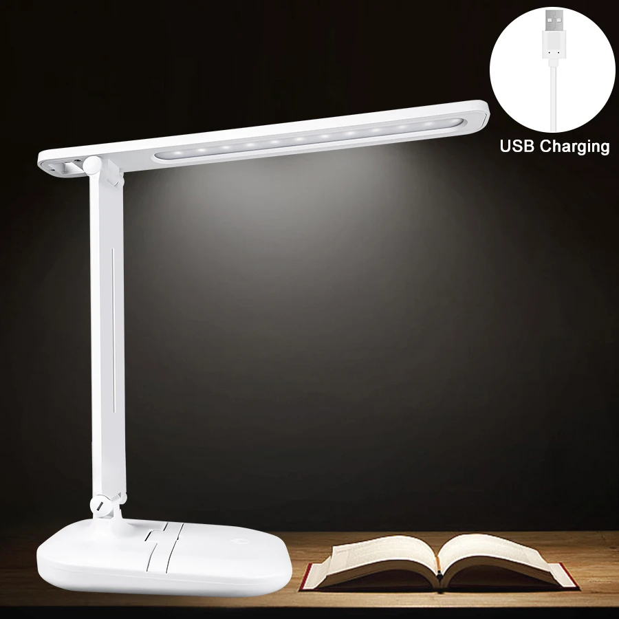 Перезаряжаемый USB светодиодный светильник для книг складной сенсорный вкл/выкл 3