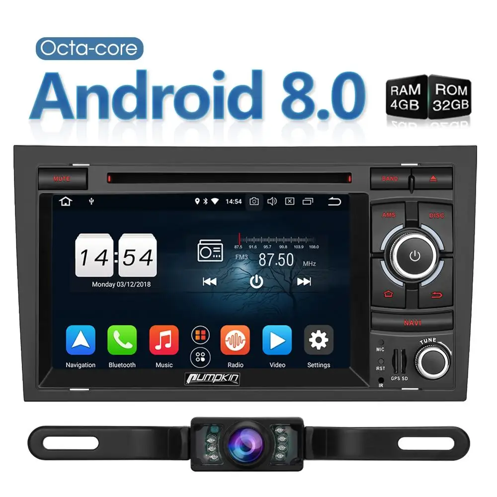 Pumpkin 2 Din 7'ɺndroid 8 0 Авторадио GPS навигация 4G RAM 32G ROM Автомобильный мультимедийный