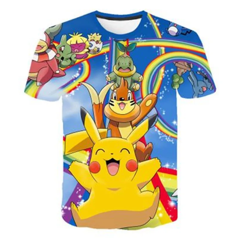 TS4116 New Movie Detective Pokemon Pikachu T shirt 3D Printed Children T-shirts Summer Tshirts Fashion Anime Cartoon Kids Clothes - Цвет: TS4116
