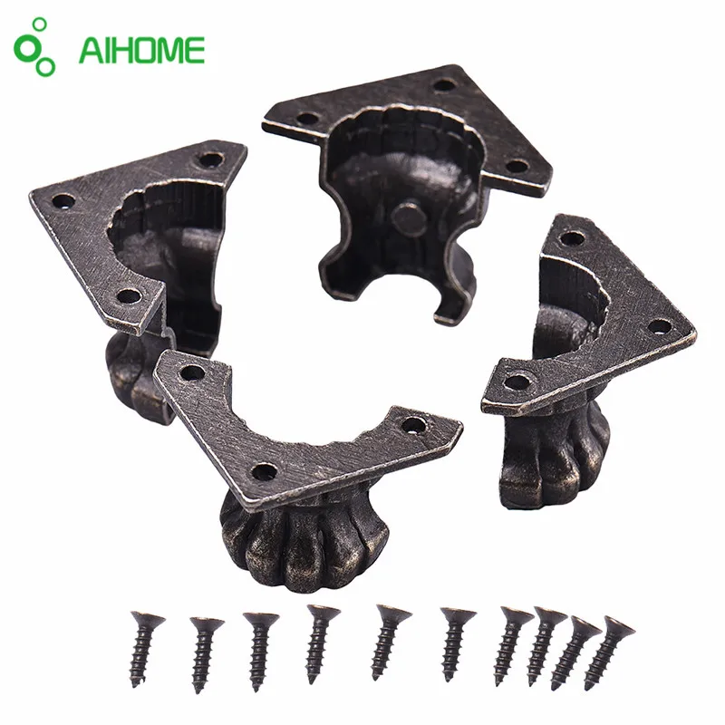 4 шт. 35*25 мм винтажная антикварная латунная шкатулка для ювелирных изделий