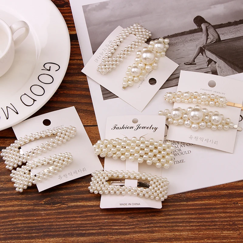 Женская заколка для волос с жемчугом 1 комплект |