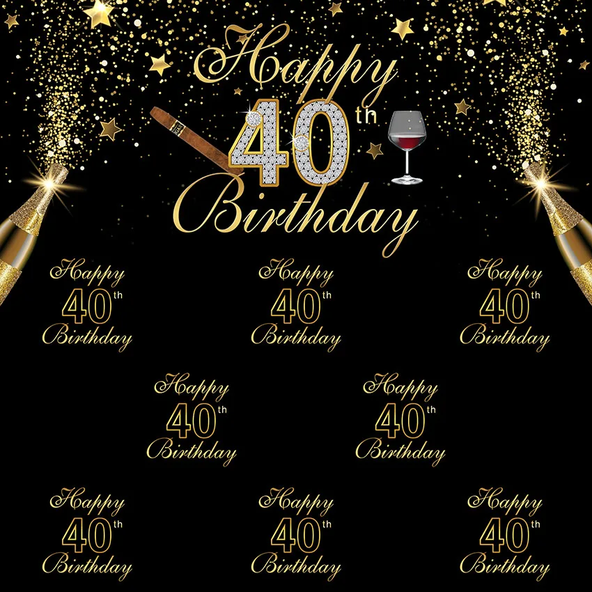 Индивидуальные 60st день рождения фон для фотосъемки Золотой Фон День