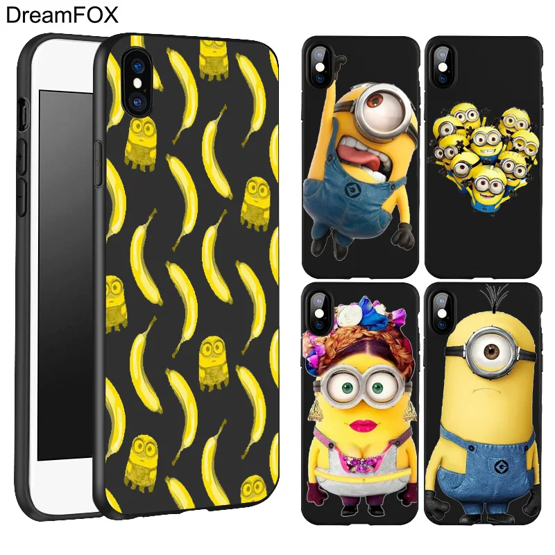 DREAMFOX L067 Minions Black Soft TPU Silicone Case Cover For Apple iPhone 11 Pro XR XS Max X 8 7 6 6S Plus 5 5S 5G SE |