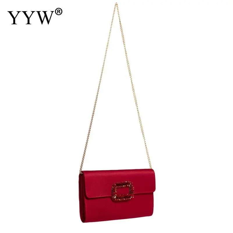 red Фиолетовая Женская сумочка, стразы, Pochette Femme, клатч, сумки для женщин,, с клапаном, мини, вечерняя сумочка, сумочка, клатчи с цепочкой - Цвет: red