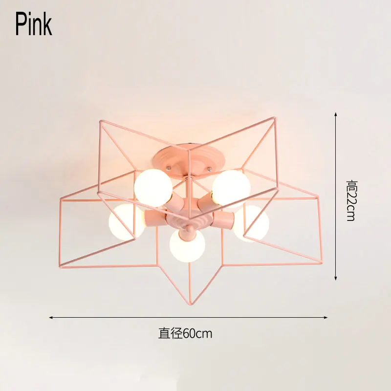 Pink Artpad Современная звезда потолочные светильники для детской комнаты гостиной спальни освещение E27 светодиодный потолочный светильник для кухни розовый черный белый золотой - Цвет корпуса: Pink