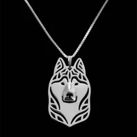 jewelry metal siberian husky necklaces lovers pet dog necklaces drop shipping