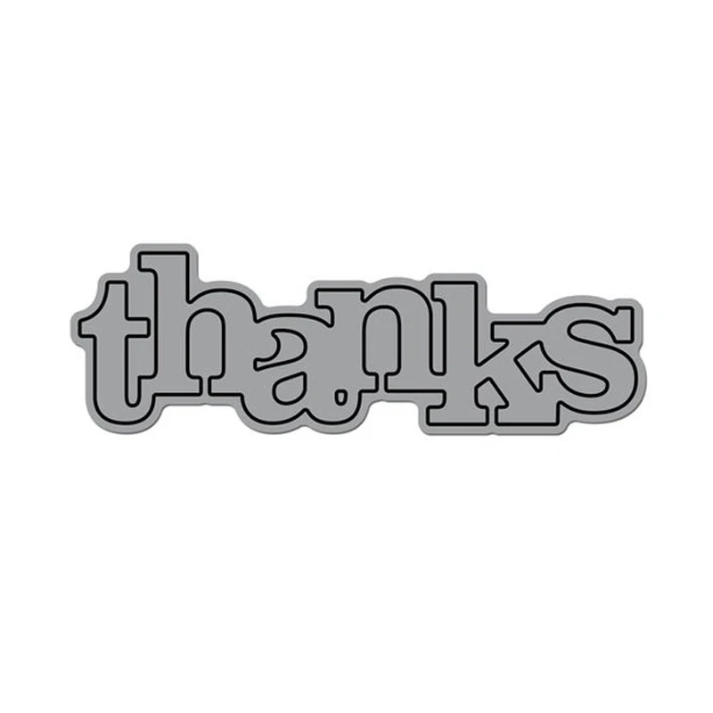 Новый металлический трафарет с надписью Big Word Thank для скрапбукинга фотоальбома