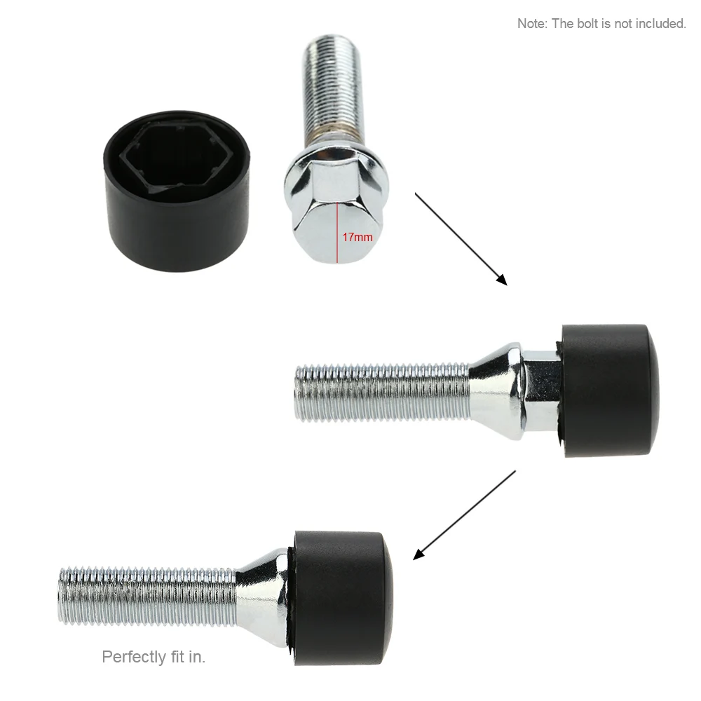 Для VW Golf Bora Passat 20 шт. 17 мм колпачок на колесо автомобиля болт крышка инструмент для