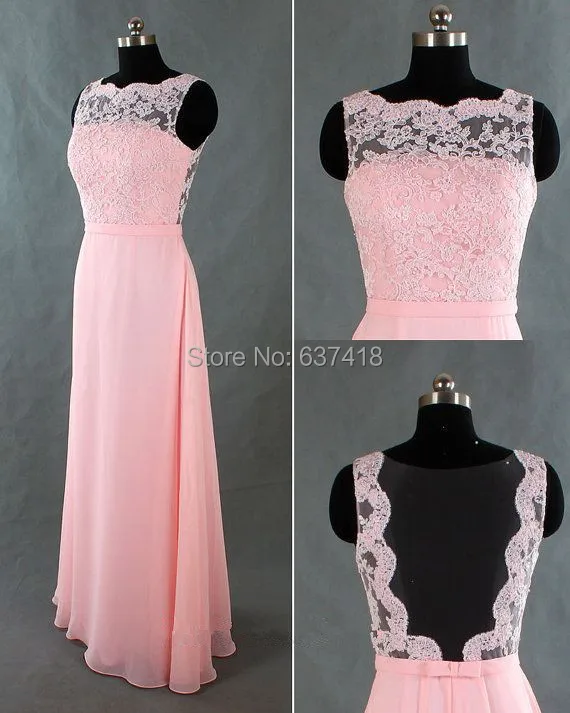 Настоящая фотография розовое шифоновое платье для выпускного вечера с открытой