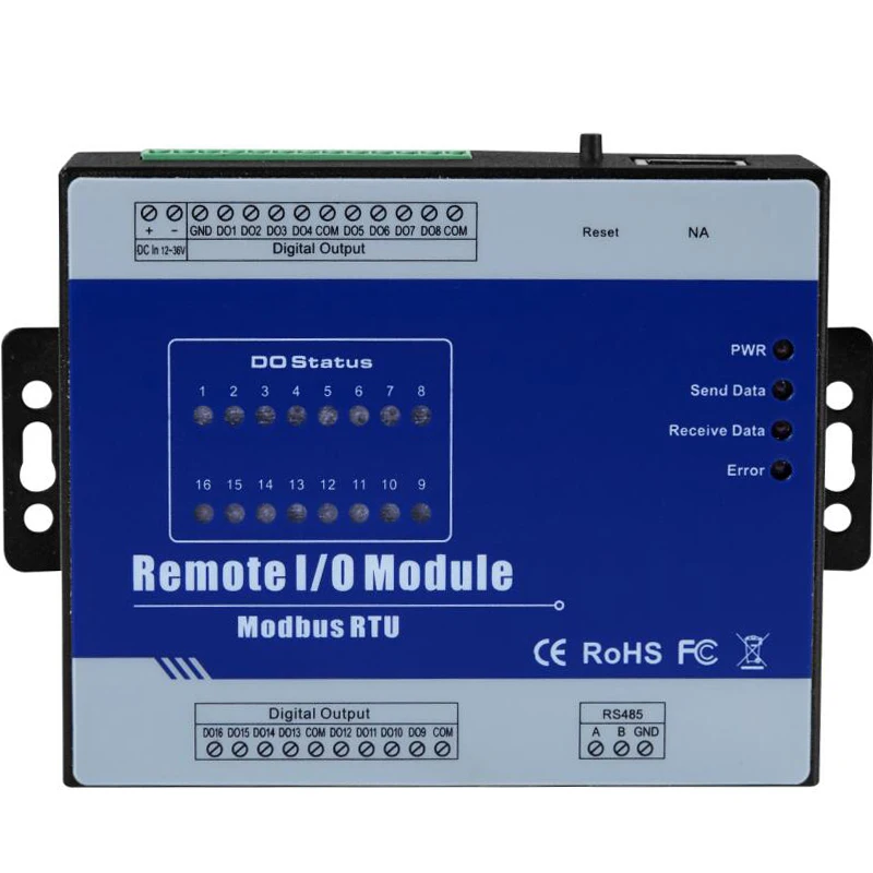 Remote Control System Modbus RTU IO Module 16DO+RS485 can be intergraded into SCADA OPC server HMI Supports PWM | Безопасность и