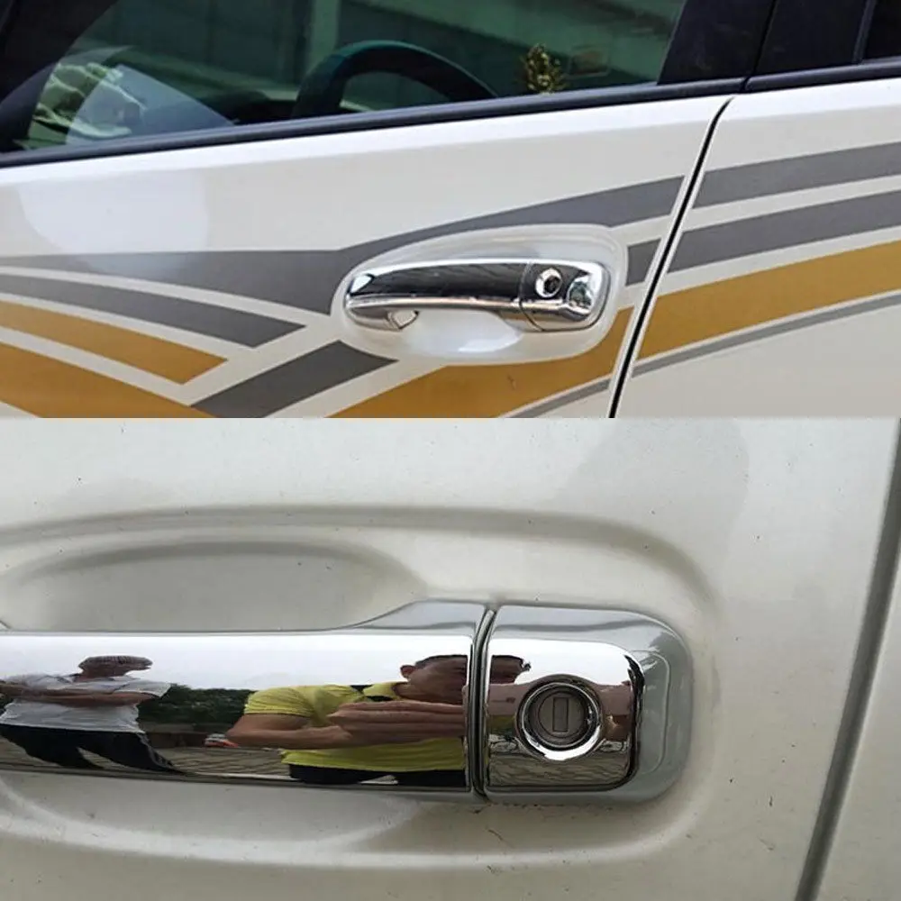 Внешняя сторона дверная ручка крышки с отделкой 2 Smart Key Hole для Toyota Prado 2014 17