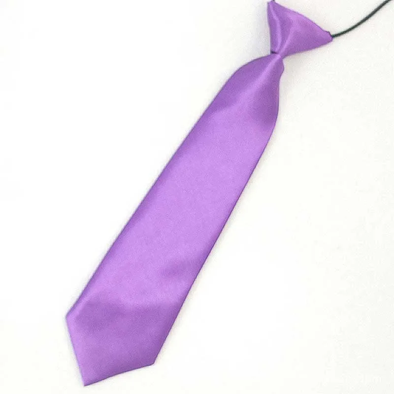 Purple Модный Школьный Галстук для мальчиков; Детский галстук для свадьбы; Однотонный эластичный галстук; Модный Школьный Галстук для свадьбы; Однотонный эластичный галстук - Цвет: Purple