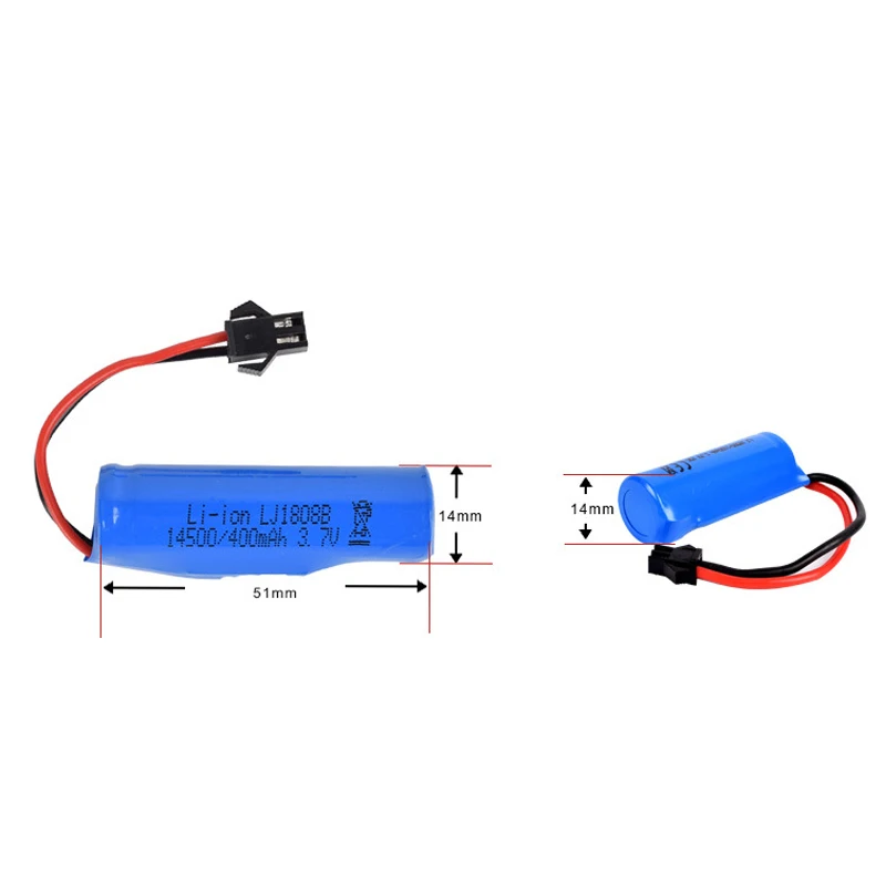 3 7 v 400mAh 14500 литий ионный аккумулятор электрический RC автомобиль обновление