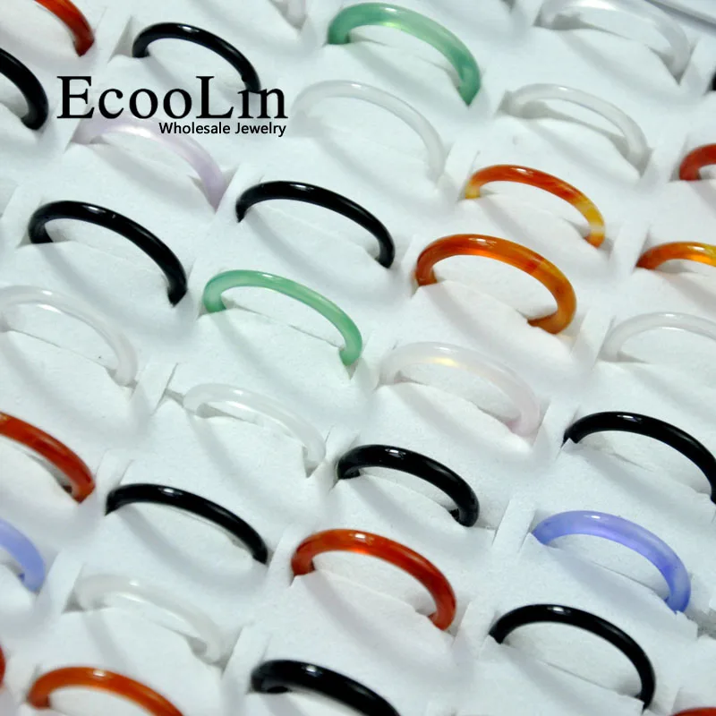 50 шт. EcooLin ювелирные изделия Разноцветные сердолик агат для женщин девочек тонкие