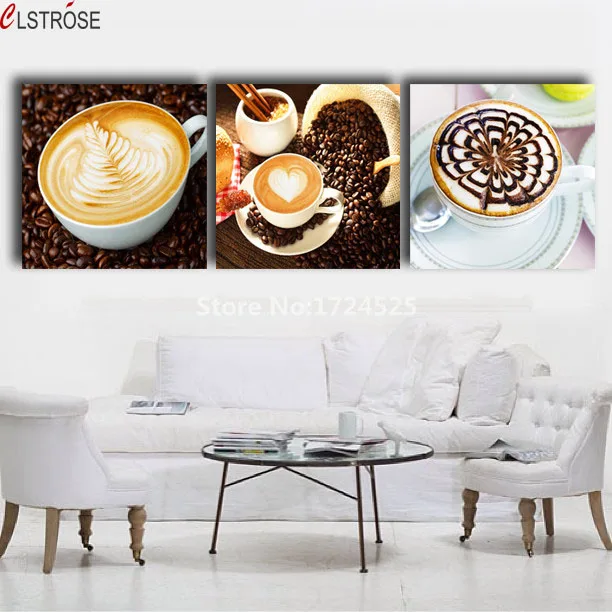 CLSTROSE 3 шт./компл. декоративные картины кофейного цвета с чашкой для зерна кухни