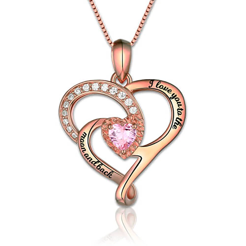Sweey Dropshipping I Love You to the Moon and Back ожерелье с камнем на день рождения лучший подарок