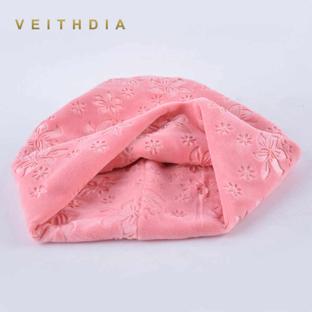 VEITHDIA/осенне зимняя женская Шапка бини с котом Женская Теплая Бархатная шапка