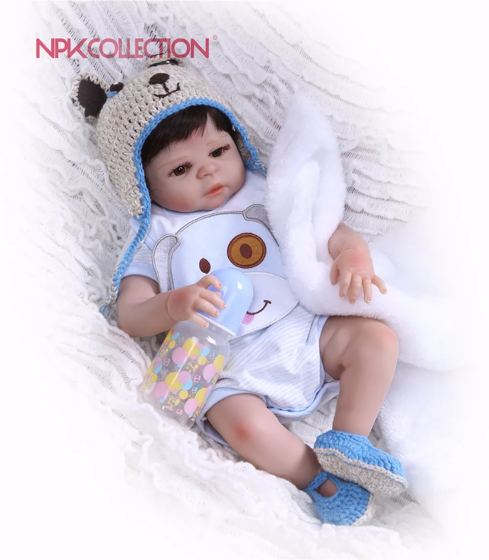 NPK 19 дюймов 46 см Очаровательная Кукла Reborn маленькая силиконовая кукла Bebes Boy
