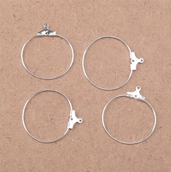 40mm--white k Горячие 20 шт 30 мм 40 мм круглые с висящими большие серьги кольца для женщин классические Diy серьги аксессуары для ювелирных изделий - Окраска металла: 40mm--white k