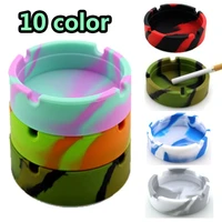 glowing in the darkness silicone ashtray portable round cigarette ash tray holder foldable eco friendly soft cenicero luminous