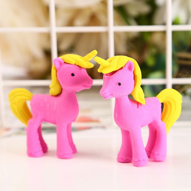 1 шт./лот Kawaii канцелярские мини животные Единорог Лошадь формы резиновый карандаш