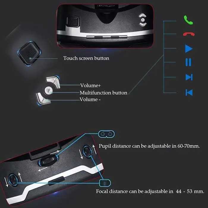 VR Очки виртуальной реальности 3D стерео очки Регулируемый Т-образный ремешок VR гарнитура коробка для просмотра фильмов игра с наушниками
