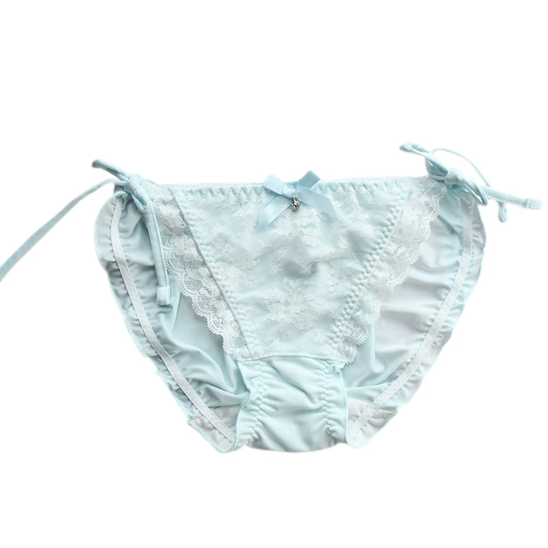 Трусики женские кружевные с бантом и жемчугом в японском стиле|pearl underwear|underwear