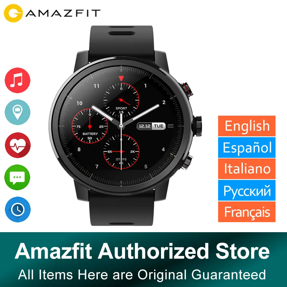 Мировая версия Huami Amazfit Stratos Спортивный часы с gps PPG пульсометр 5ATM водонепроницаемые спортивные часы