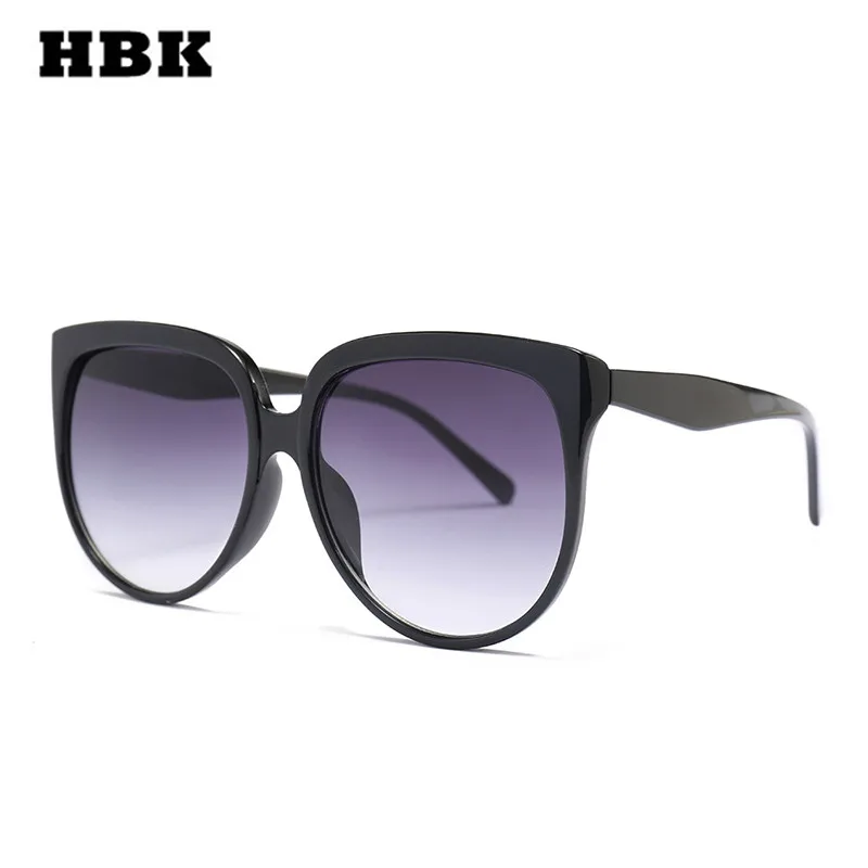 Женские солнцезащитные очки в винтажном стиле HBK кошачий глаз UV400 большие размеры
