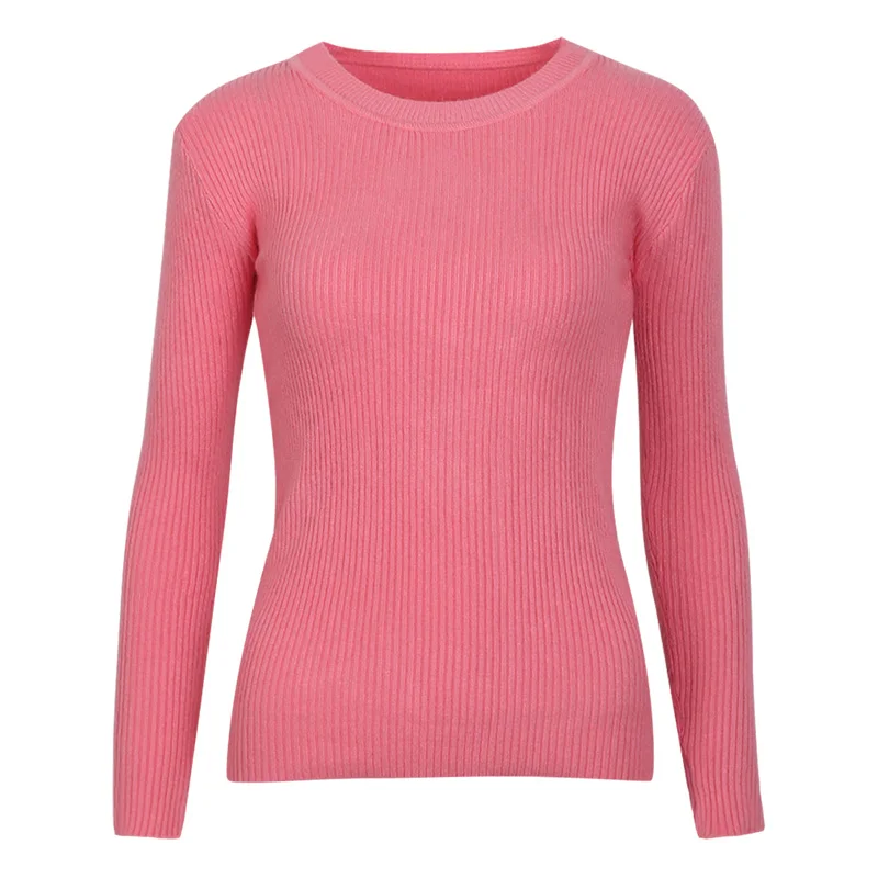 Dark Pink Wixra, осенне-зимние модные женские свитера и пуловеры, универсальные базовые вязаные свитера с круглым вырезом, вязаные топы - Цвет: Dark Pink