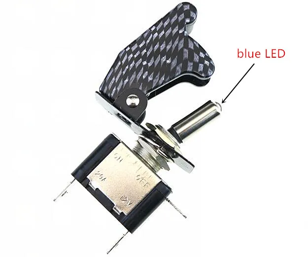 Carbon cap blue 1 шт. 12 В 20A тумблер Автомобильный авто чехол светодиодный светильник SPST тумблер кулисный переключатель управление вкл/выкл прочный - Цвет: Carbon cap blue