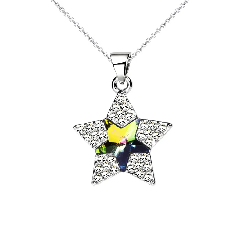 Elegant Full Crystal Star Shiny Zircon Short Chain Necklace Pendant | Украшения и аксессуары