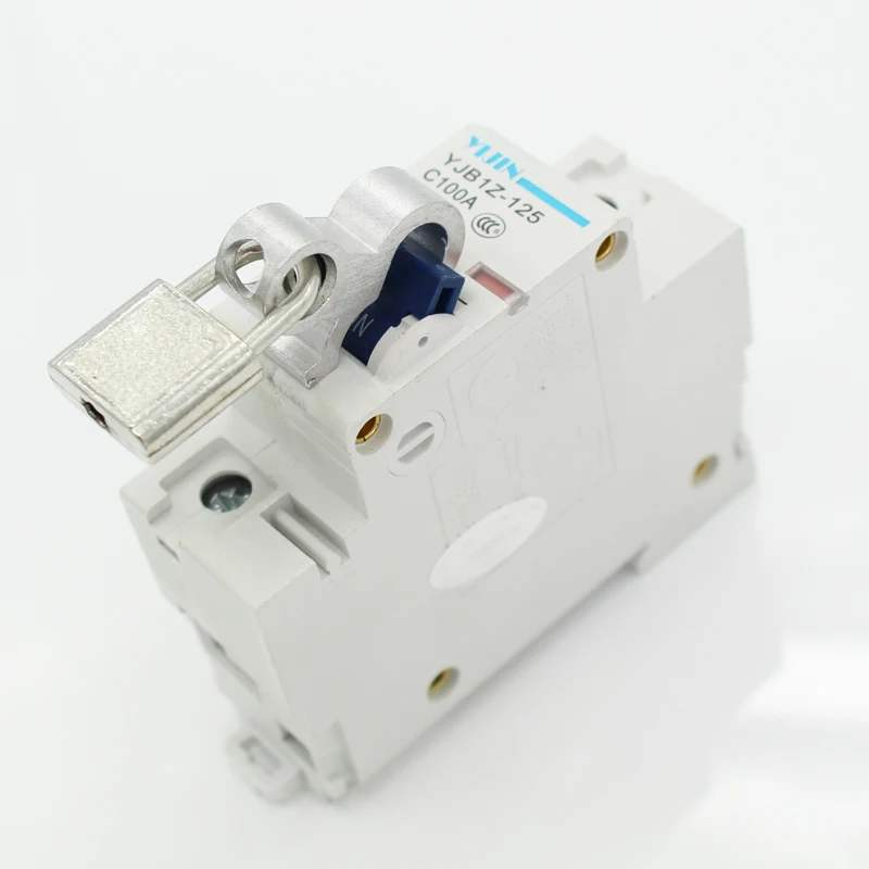 50 шт./лот миниатюрный автоматический выключатель алюминиевый MCB замок для собак