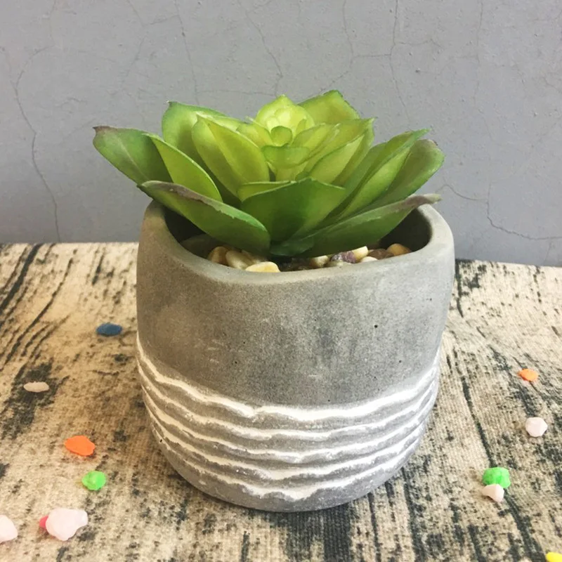 Натуральный цементный цветочный горшок мини Cube горшки для влагозапасающего