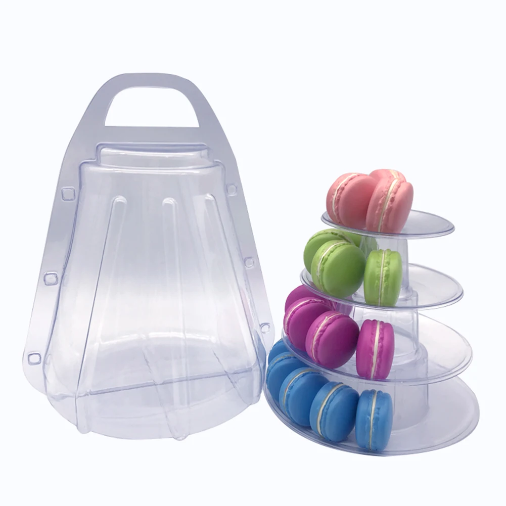 Храните свои пирожные! 4 уровня фестиваль свадьба день рождения дисплей Макарон