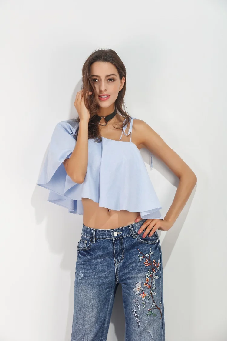 2017 blusas Одно плечо блузка рубашка женщины топы Лето irregural сорочка femme Элегантный