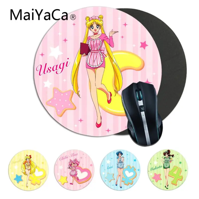 Maiyaca Сейлор Мун девушки DIY дизайн игровой с узором круглый коврик для мыши игровая мышь подкладка для коврика для ПК ноутбук для геймеров Настольный коврик