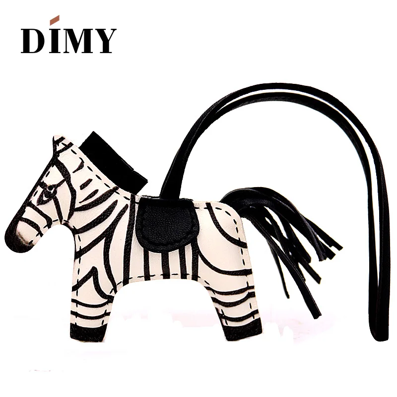 zebra black Премиум кожа ягненка лошадь орнамент женская сумка Шарм ручной работы сумка Конный кошелек держатель с подвеской украшение автомобиля кулон - Цвет: zebra black