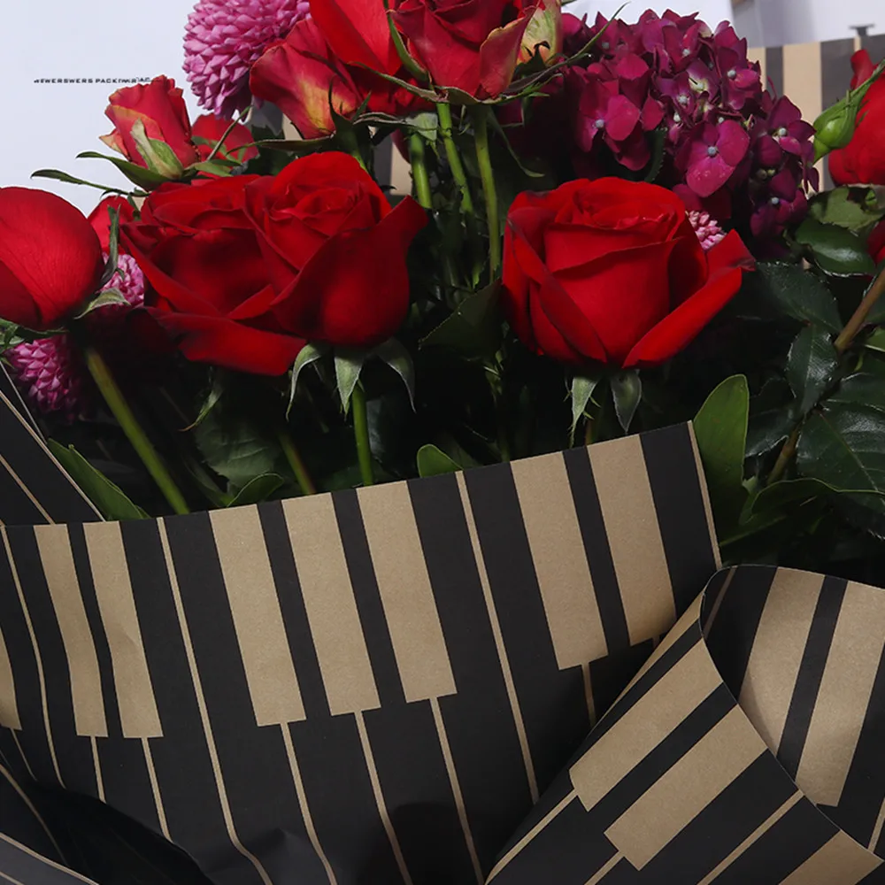 Корейский цветочный упаковочный бумажный пианино Цветочная упаковочная бумага