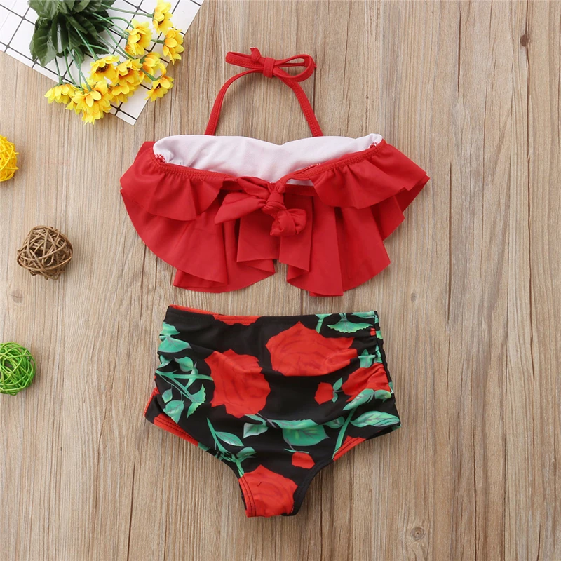 Женский купальник с высокой талией бикини бантом|Костюмы-двойки для детей| |