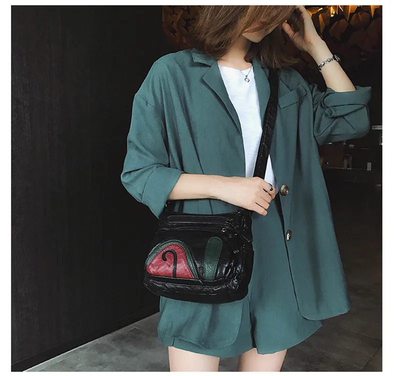 High Quality Mini Black Bag Women Very Soft Washed PU Leather Female Purses and Handbag Lady Small Messenger Bag for