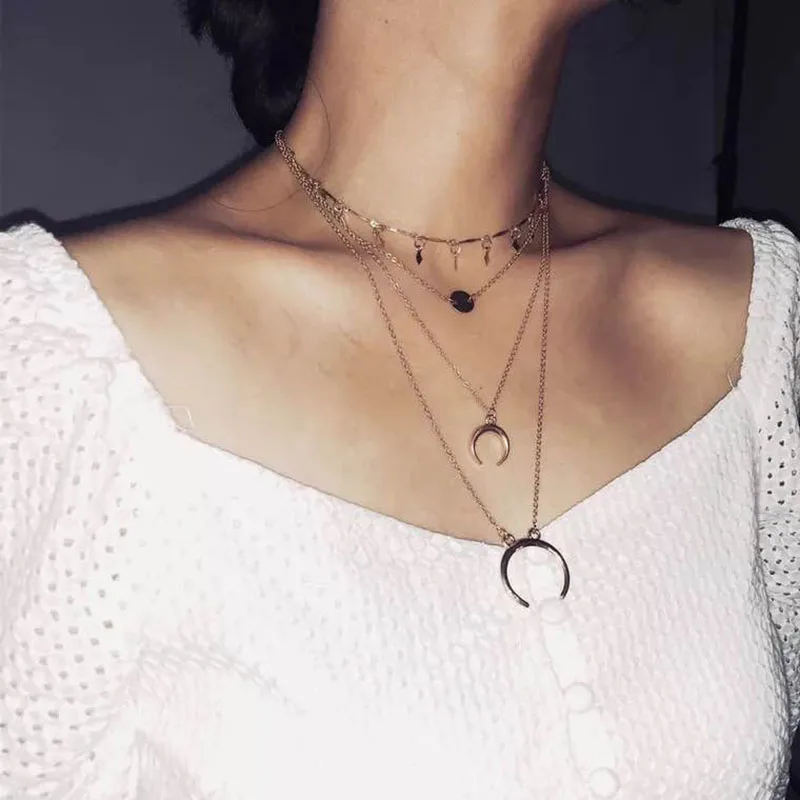 Модные цвета: золотистый серебристый Цепочки и ожерелья v-образным вырезом