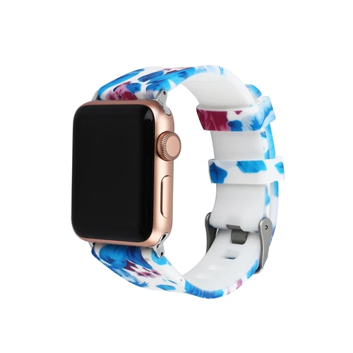 G Спортивный ремешок для Apple Watch 42 мм 38 мм Iwatch series 3 2 1 силиконовый браслет печать ремешок для часов+ металлическая пряжка - Цвет ремешка: G