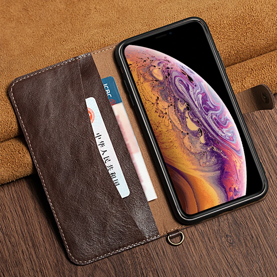 Роскошный чехол из воловьей кожи в деловом стиле для телефона Iphone Xs Max Xr 6 6s 7 8 Plus
