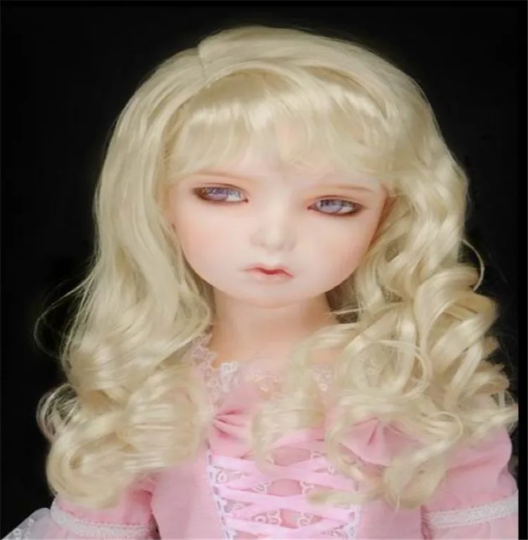 JD038 SD искусственная кожа 1/3 ластик длинный кудрявый парик для кукол BJD мягкие