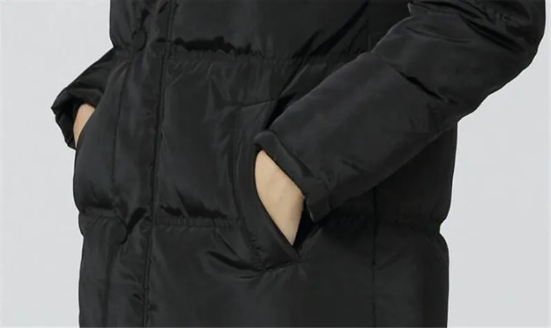 Теплая Длинная черная манто с капюшоном Femme Hiver пуховая хлопковая парка зимняя куртка Высокое качество пальто большой размер Chaqueta Mujer TT3427