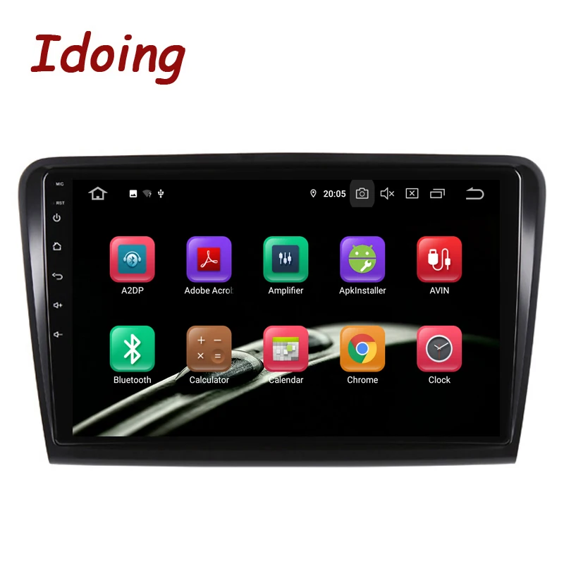 Автомобильный мультимедийный плеер Idoing 10 2 дюйма 2.5D Android 2008 для Skoda Superb 2014 4 Гб + 64 ГБ