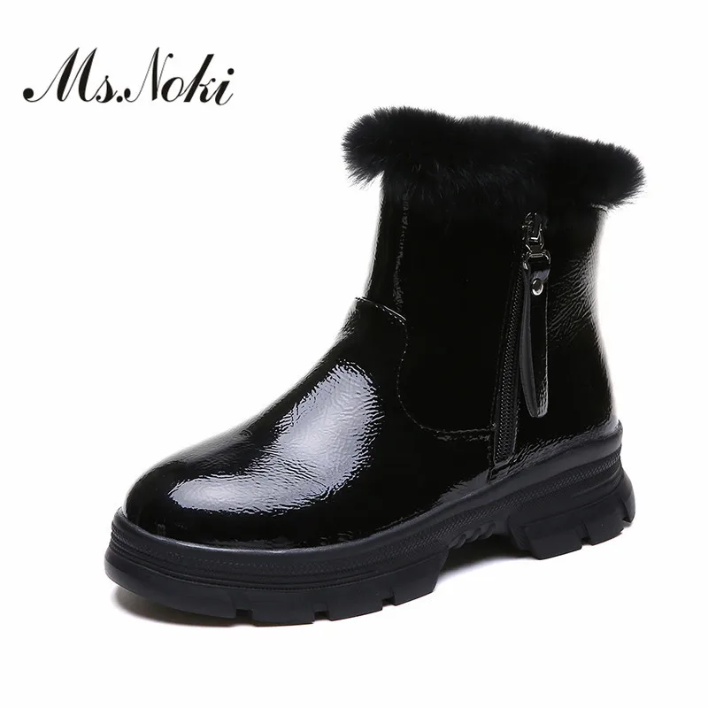Водонепроницаемые ботинки женские милые теплые плюшевые на платформе