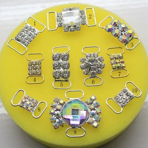 10 шт.Лот бикини со стразами Соединительная Пряжкасумка Пряжка цепочка для обувиЛента слайдер доступ для рукоделия